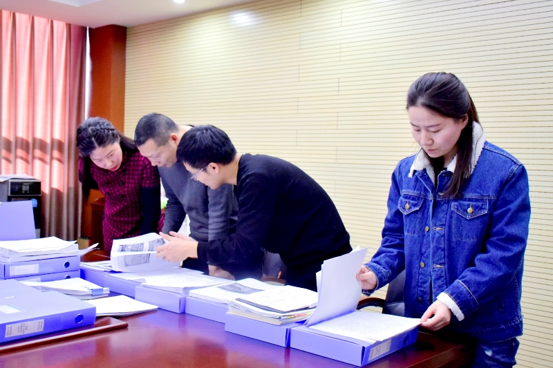 检查组一行人检查相关资料.JPG